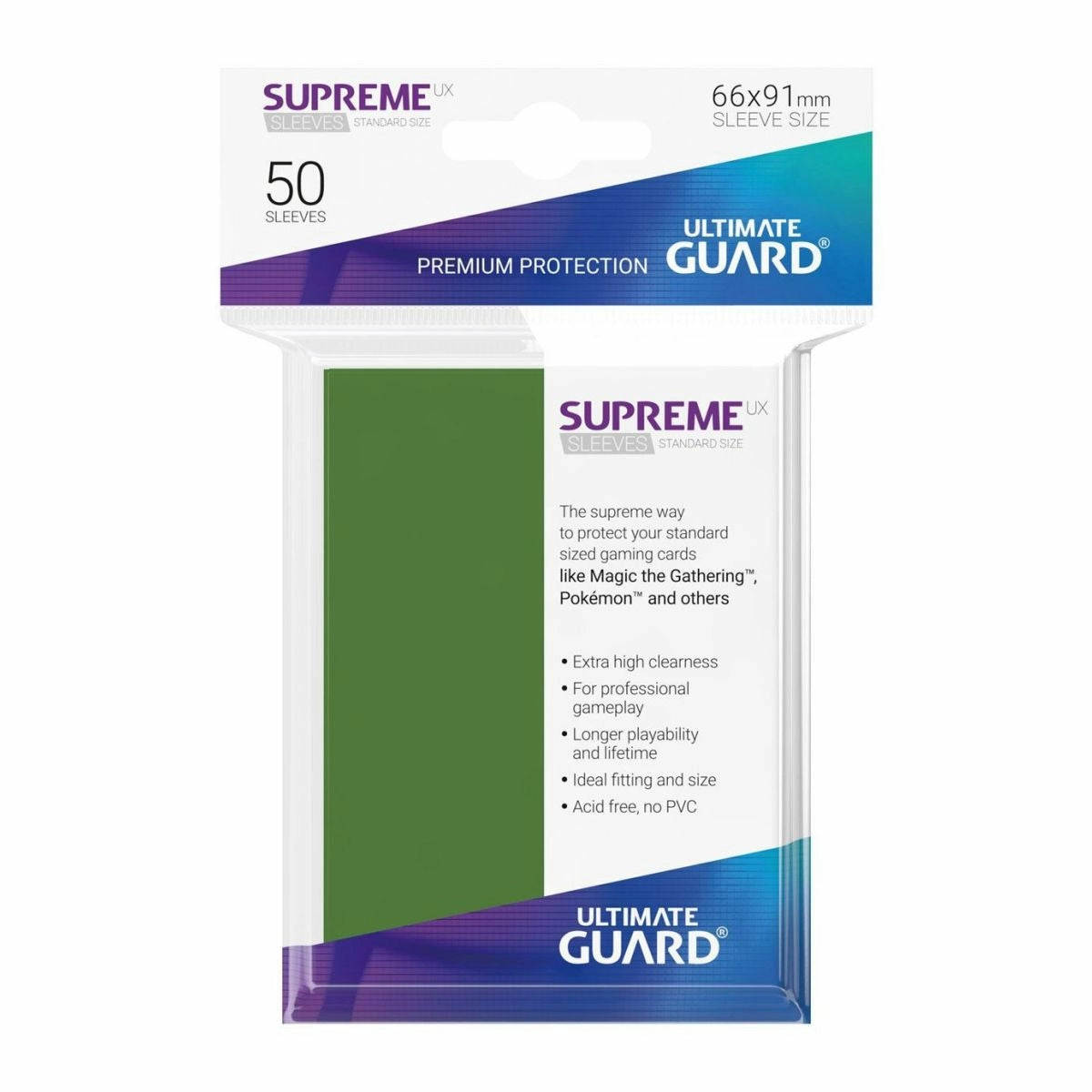 Ultimate Guard - Supreme UX Standard Sleeves Green (50) - Good Games