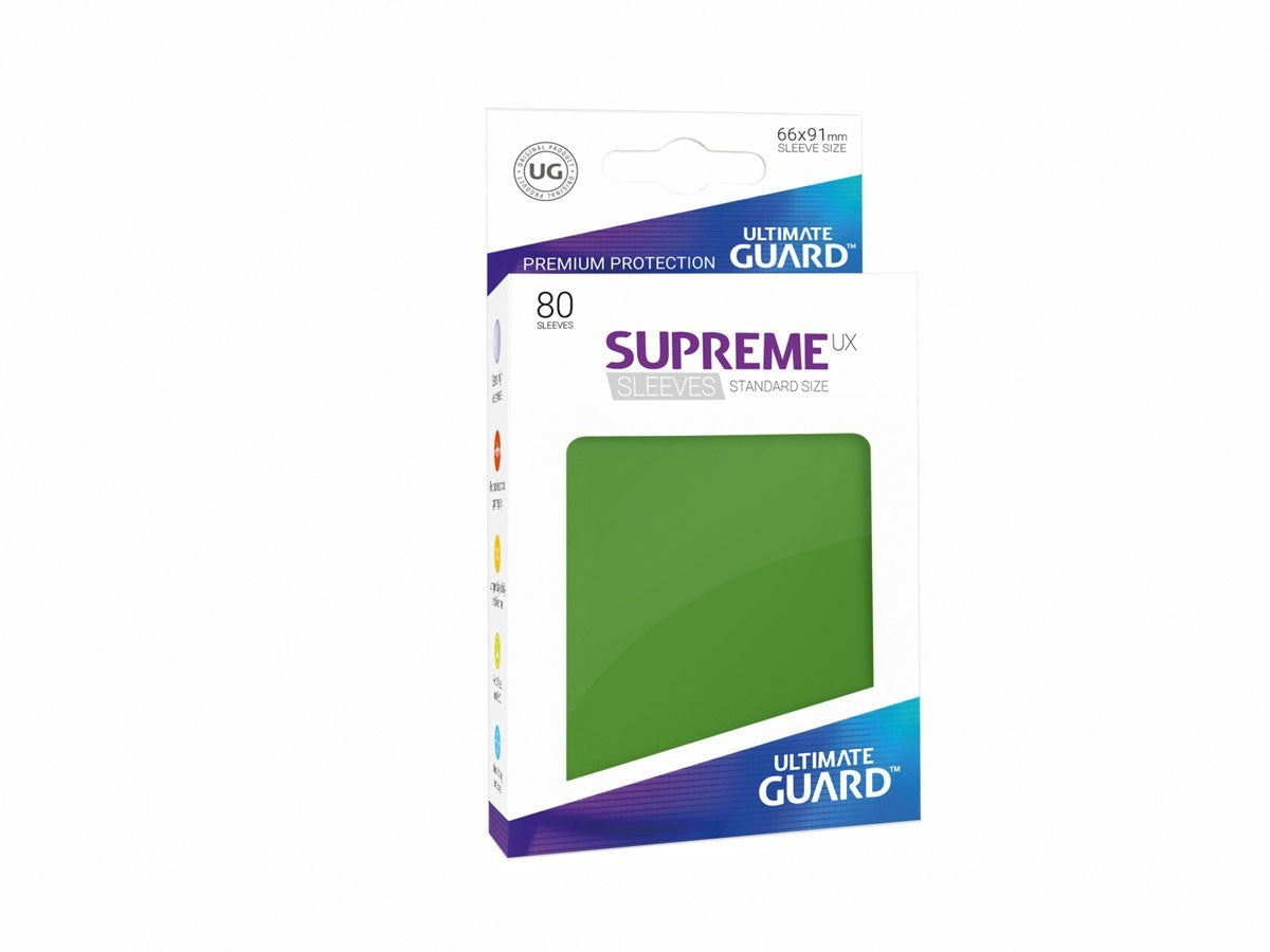 Ultimate Guard Supreme Ux Sleeves Standard Size Solid Green (80) - Good Games