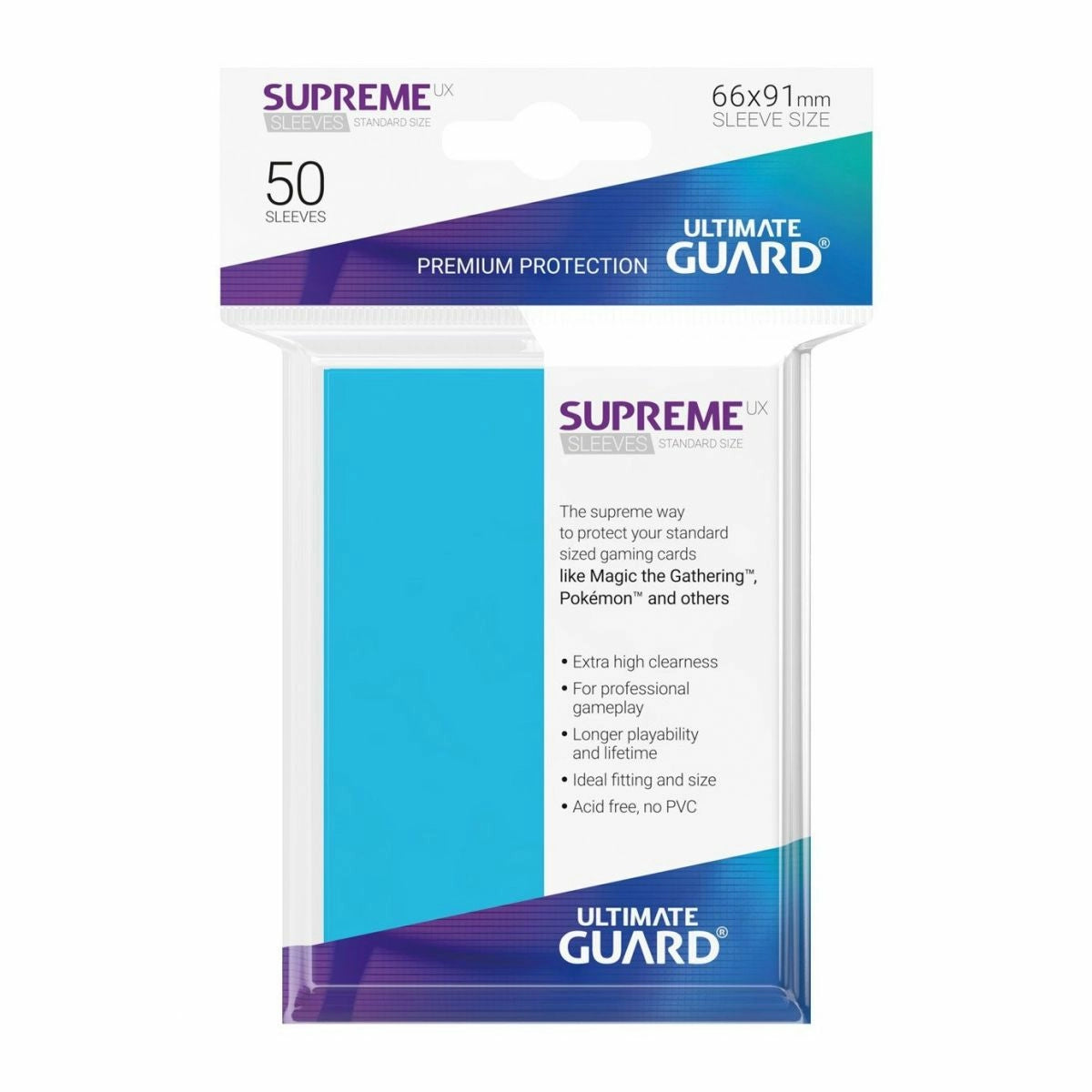 Ultimate Guard Supreme Ux Sleeves Standard Size Light Blue (50) - Good Games