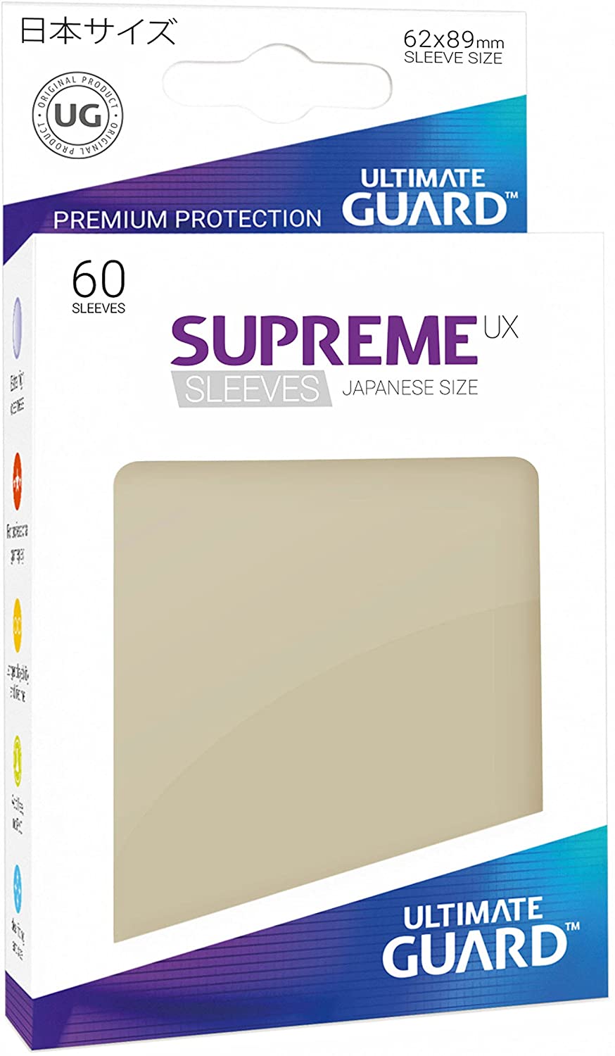 Ultimate Guard Supreme Ux Sleeves Japanese Size Light Sand (60) - Good Games