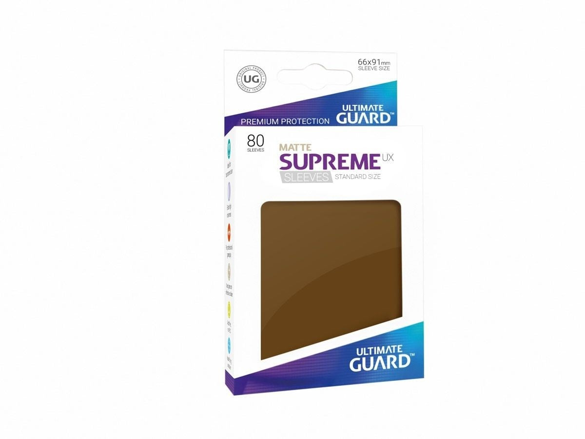 Ultimate Guard - Supreme UX Standard Sleeves Matte Brown (80) - Good Games