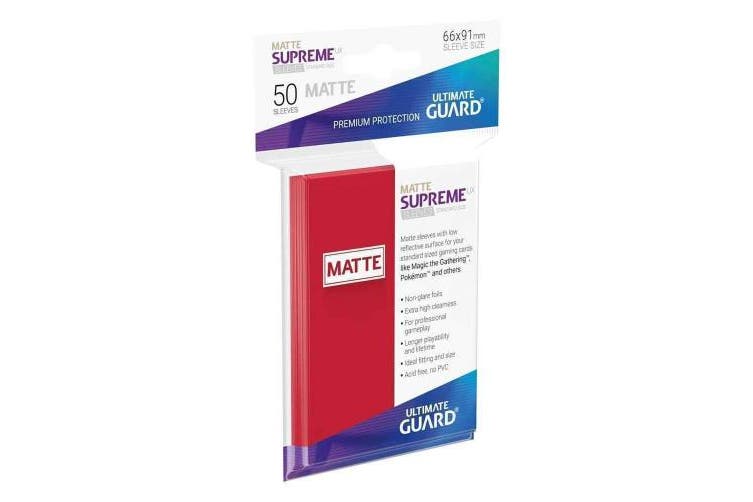 Ultimate Guard - Supreme UX Standard Sleeves Matte Red (50) - Good Games
