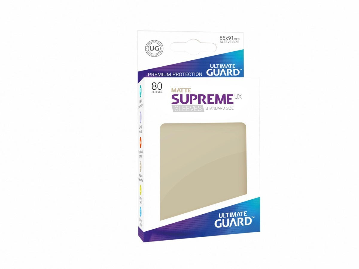 Ultimate Guard - Supreme UX Standard Sleeves Matte Sand (80) - Good Games