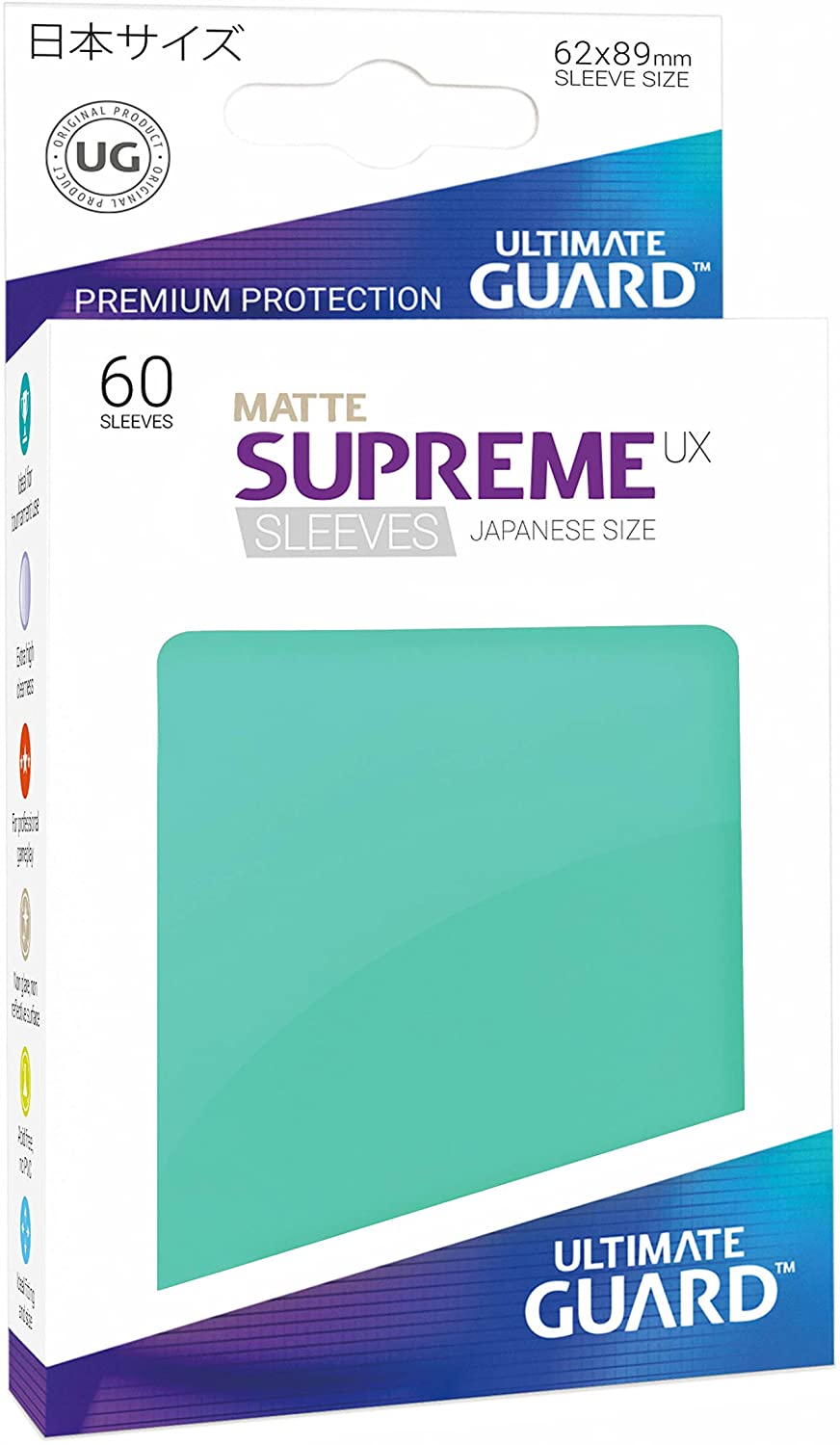 Ultimate Guard - Supreme UX Japanese Size Sleeves Matte Turquoise (60) - Good Games