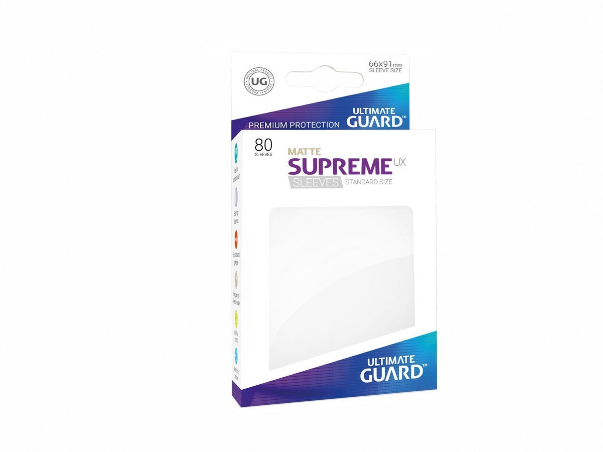 Ultimate Guard - Supreme UX Standard Sleeves Matte White (80) - Good Games