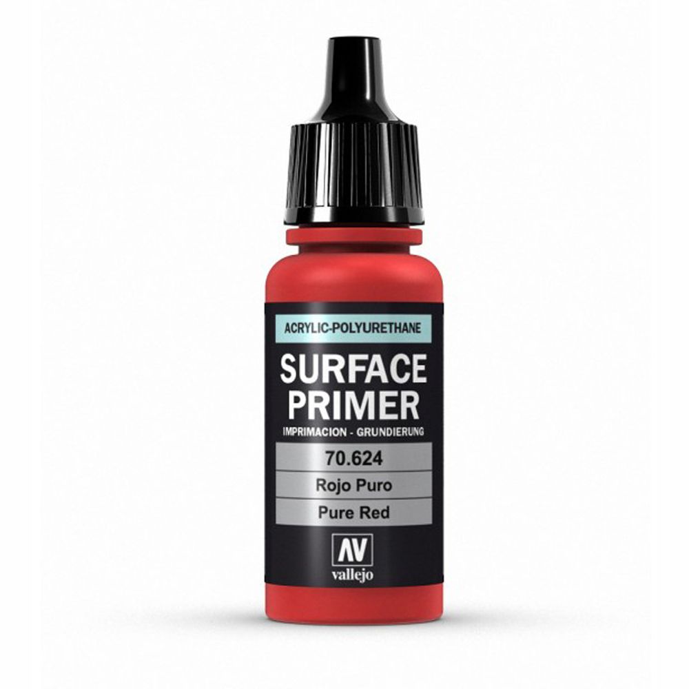 Vallejo Surface Primer 17ml Acrylic Paint - Pure Red 70624 - Good Games