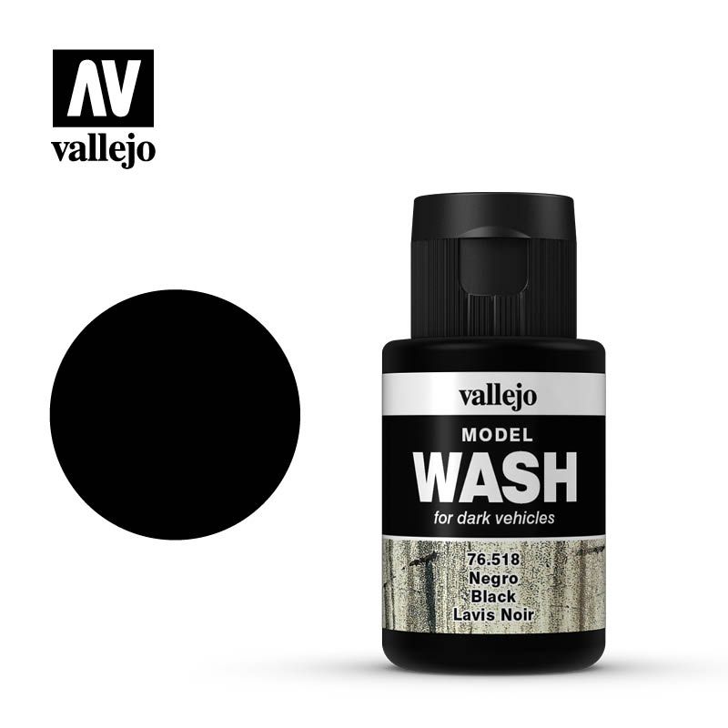Vallejo Model Wash- Black 35ml Acrylic Paint (AV76518) - Good Games