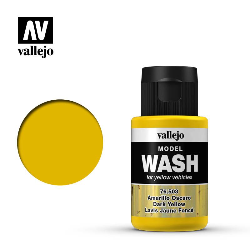 Vallejo Model Wash - Dark Yellow 35ml Acrylic Paint (AV76503) - Good Games