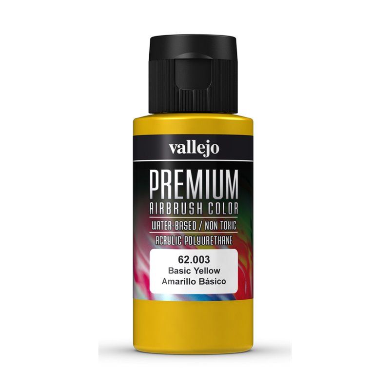 Vallejo Premium Colour - Basic Yellow 60ml Acrylic Paint (AV62003) - Good Games