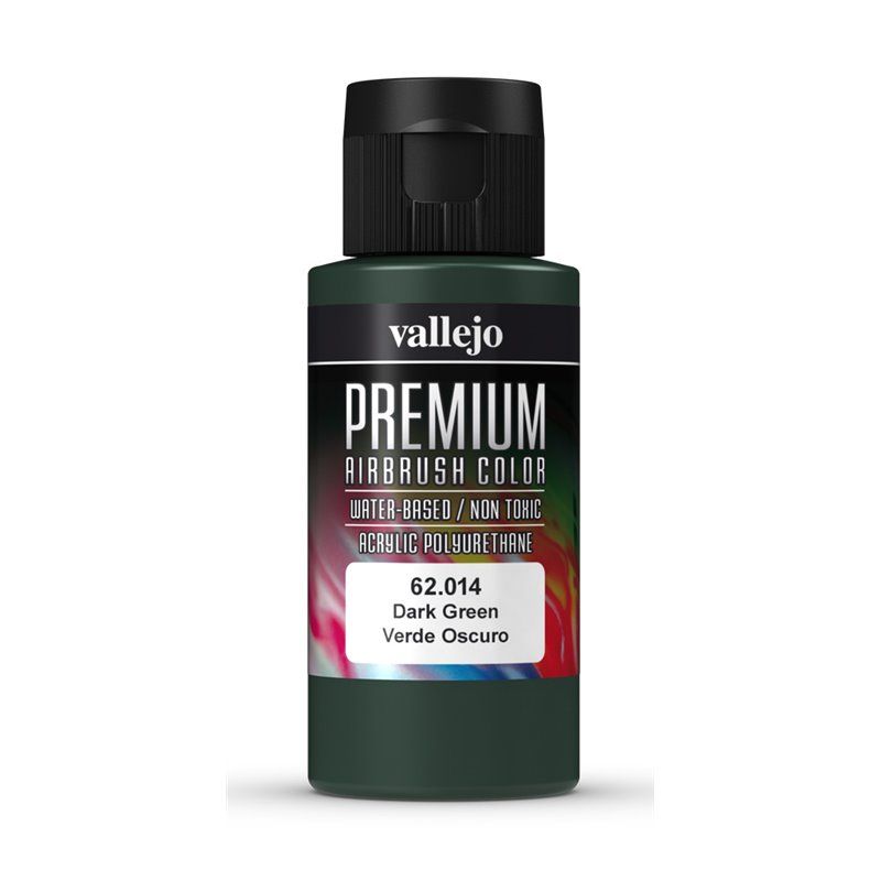 Vallejo Premium Colour - Dark Green 60ml Acrylic Paint (AV62014) - Good Games
