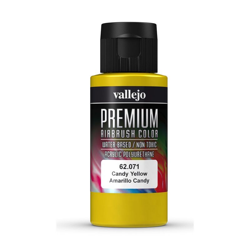 Vallejo Premium Colour - Candy Yellow 60ml Acrylic Paint (AV62071) - Good Games