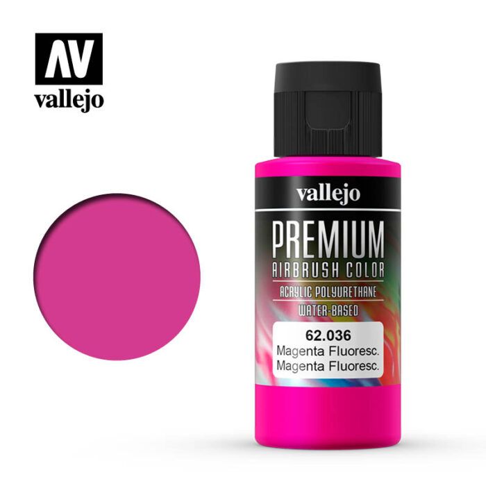 Vallejo Premium Colour - Fluorescent Magenta 60ml Acrylic Paint (AV62036) - Good Games