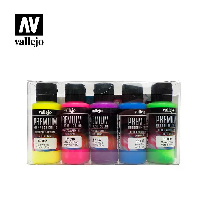 Vallejo Premium Colour - Fluo 5 Colour Set - Good Games