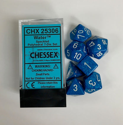 Chessex - Speckled Polyhedral 7-Die Set - Water (CHX25306) - Good Games
