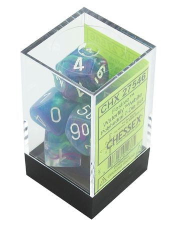 Chessex - Festive Polyhedral 7-Die Set - Waterlily/White (CHX27546)