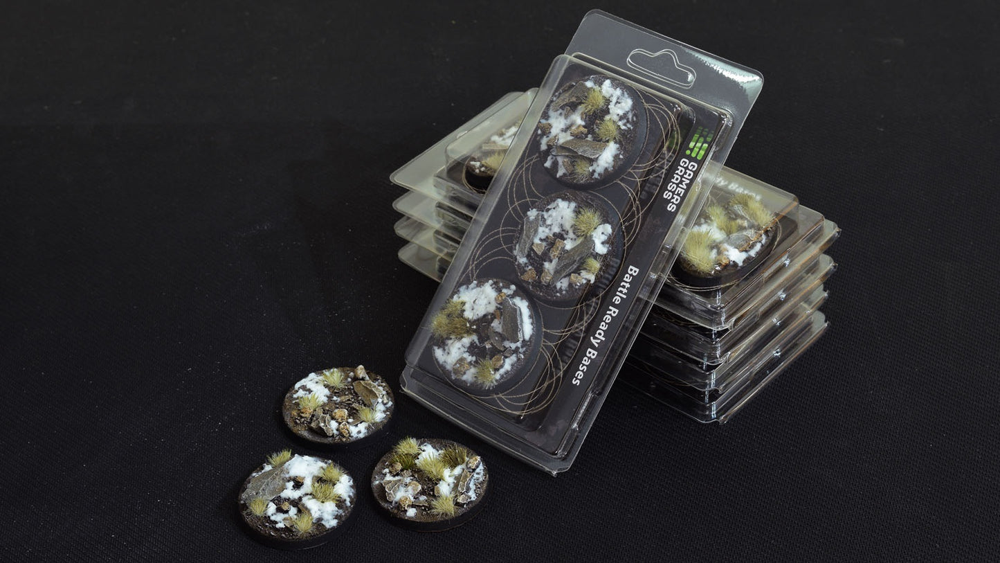 Gamers Grass: Bases: Winter Bases (Round 50mm (x3)) - Good Games