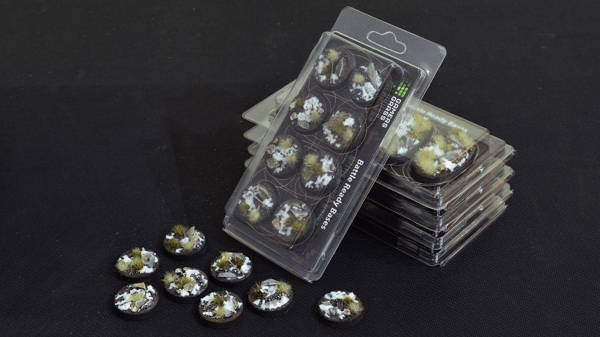 Gamers Grass: Bases: Winter Bases (Round 32mm (x8)) - Good Games
