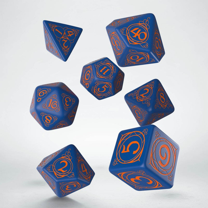Q Workshop - Wizard Dark-Blue &amp; Orange Dice Set - Good Games