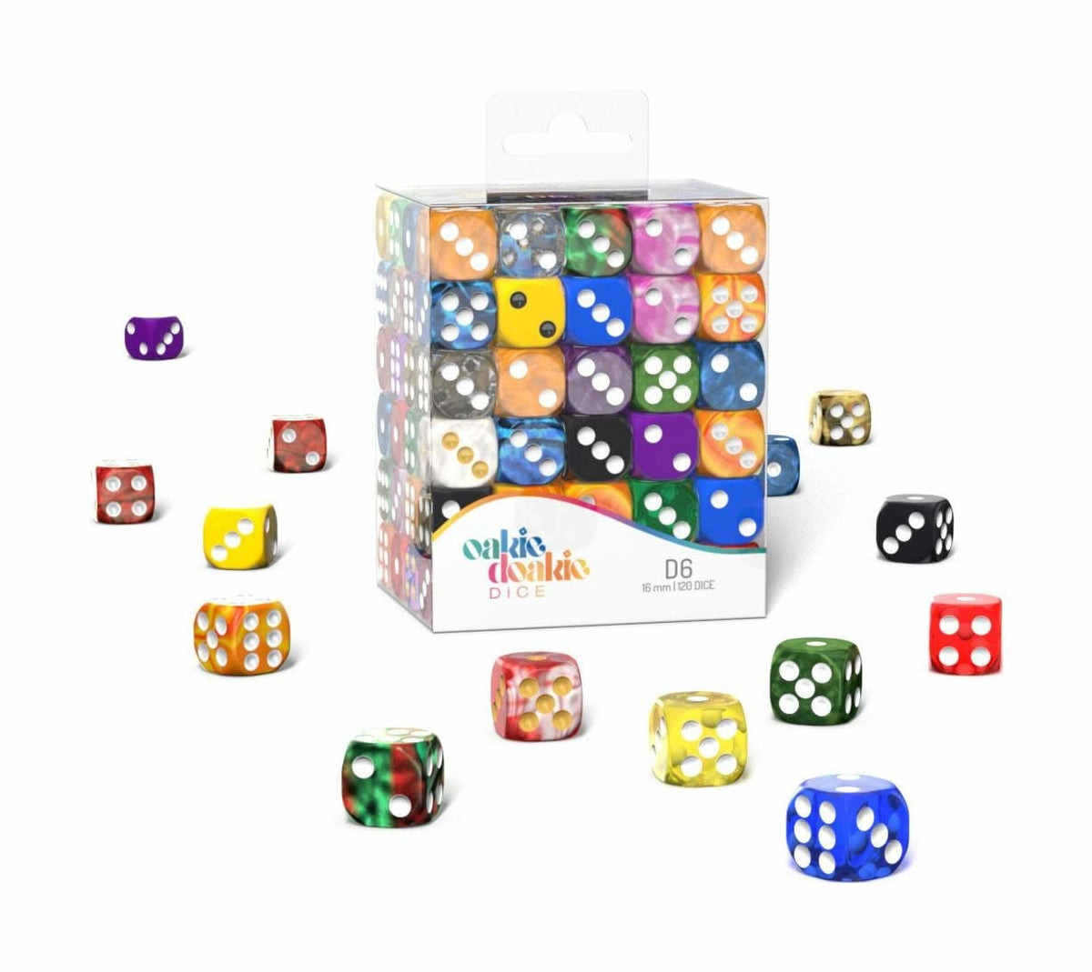 Oakie Doakie Dice - D6 Retail Pack 16mm (120) loose dice
