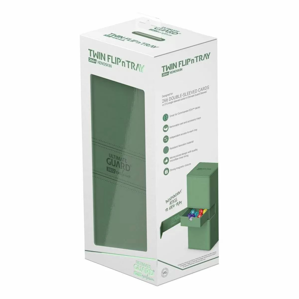 Ultimate Guard - Twin Flip n Tray Deck Case 266+ Xenoskin 2022 Exclusive Pastel Green Deck Box