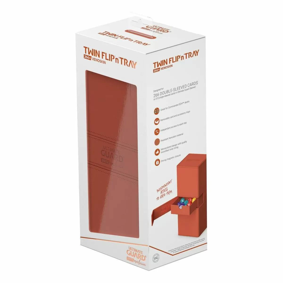 Ultimate Guard - Twin Flip n Tray Deck Case 266+ Xenoskin 2022 Exclusive Dark Orange Deck Box