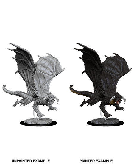 Dungeons & Dragons - Nolzurs Marvelous Unpainted Miniatures Young Black Dragon - Good Games